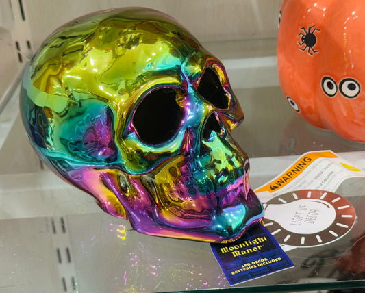 New Skeleton iridescent head led light up Halloween decor