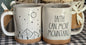New Rae Dunn white ceramic coffee mug FAITH CAN MOVE MOUNTAINS