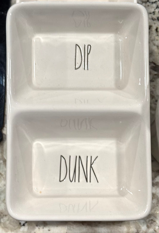 Rae Dunn white ceramic storage tray DIP/DUNK