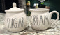 New Rae Dunn 2-piece ceramic SUGAR & CREAM storage serving set