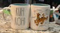 New Rae Dunn x Scooby Doo  white ceramic coffee mug RUH ROH! -teal interior