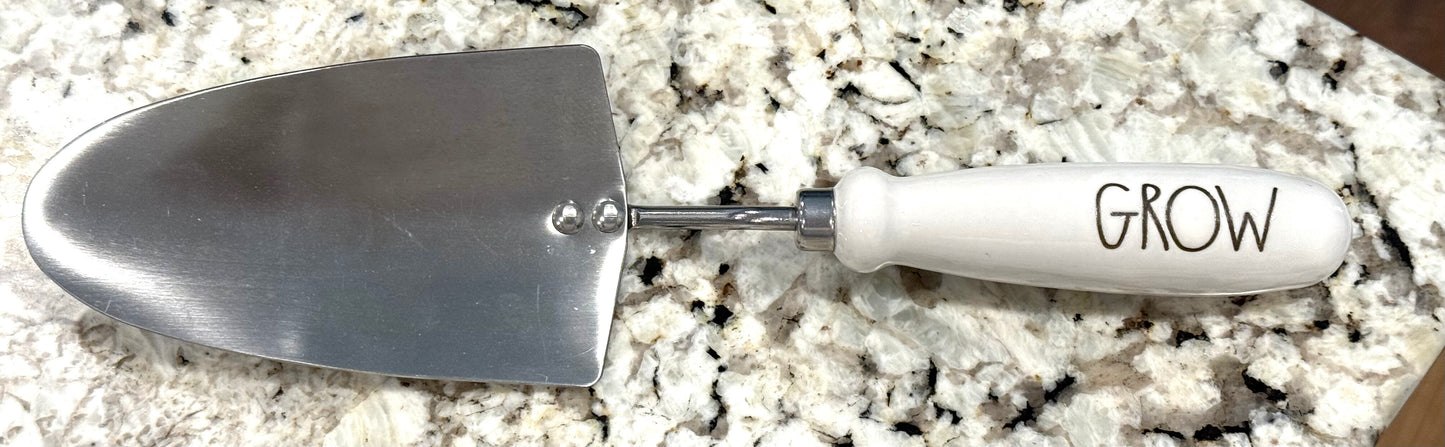 Rae Dunn white ceramic handled  garden tool GROW shovel