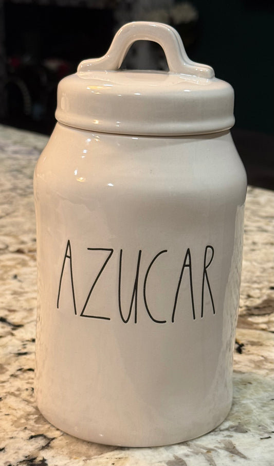 New Rae Dunn white ceramic 8” canister AZUCAR