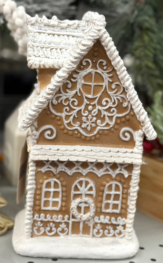 New resin 8” gingerbread house Christmas decor