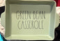 New Rae Dunn green ceramic large GREEN BEAN CASSEROLE baking dish