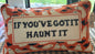 New 9x15 orange and white Halloween needle point hook throw pillow decor IF YOU’VE GOT IT HAUNT IT