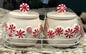 New covered ceramic peppermint small bowl set with holder