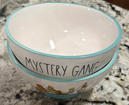 New Rae Dunn x Scooby Doo 2-piece ceramic bowl set MYSTERY GANG