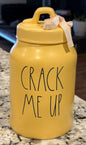 New Rae Dunn yellow ceramic Easter canister CRACK ME UP