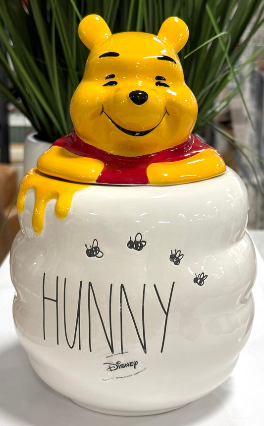New Rae Dunn x Disney’s Winnie the Pooh ceramic cookie jar HUNNY 10.5x6”