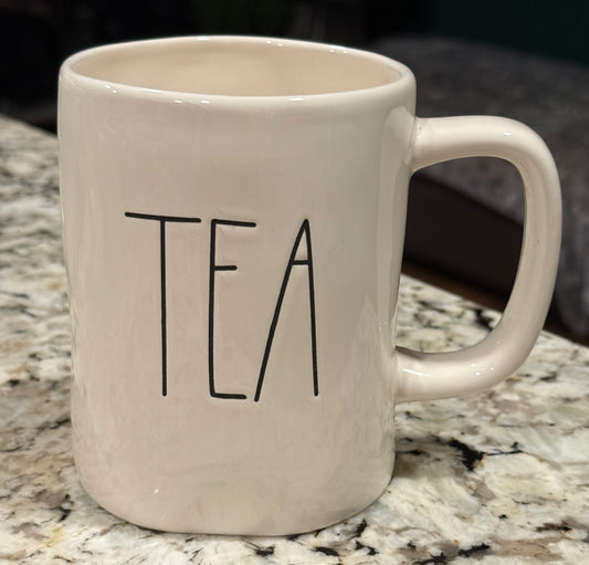 New Rae Dunn white ceramic mug TEA