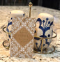 New Made in India ceramic blue print salt & pepper shaker set