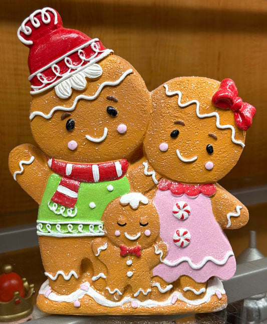 New resin Christmas gingerbread family decor