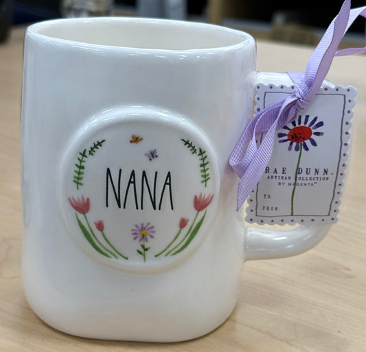 New Rae Dunn white ceramic coffee mug NANA