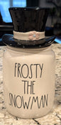 New Rae Dunn x FROSTY THE SNOWMAN ceramic canister hat topped