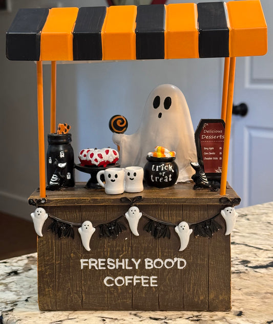 New Halloween decor spooky coffee stand 10x6