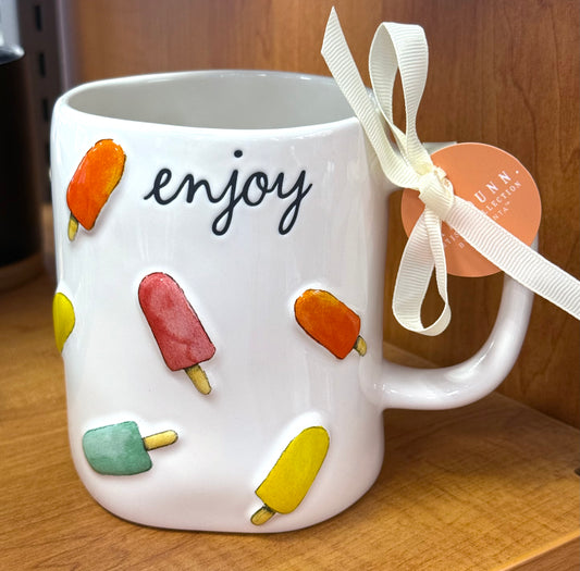 New Rae Dunn ceramic popsicle print coffee mug