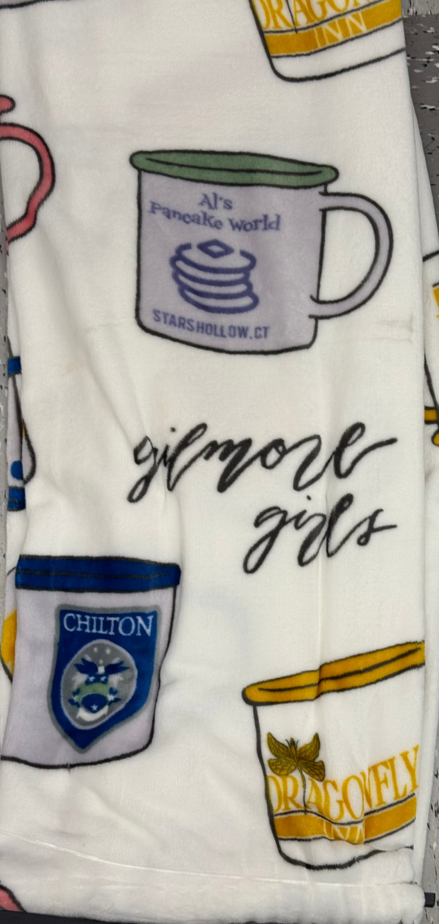 New Gilmore Girls white throw blanket 50x70