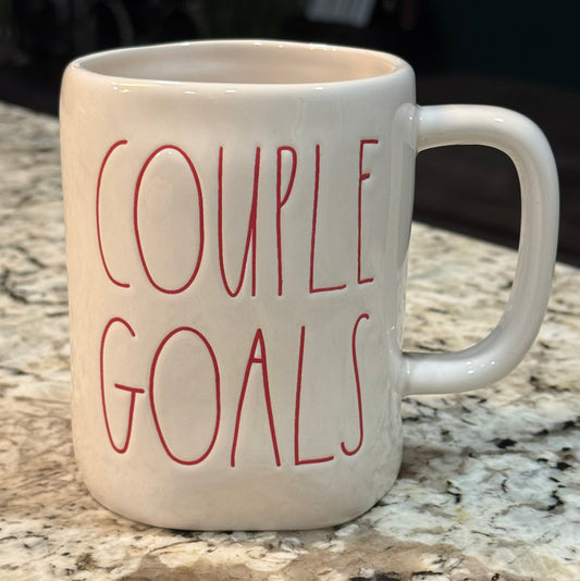 New Rae Dunn white ceramic coffee mug COUPLE GOALS