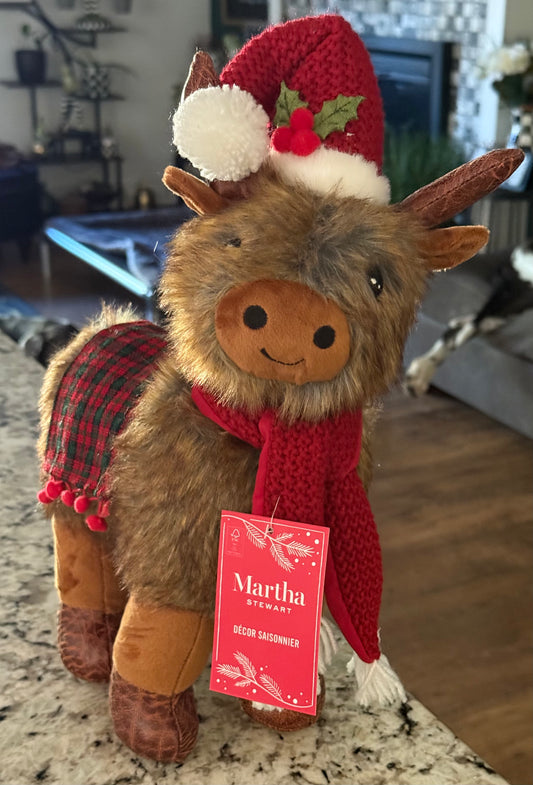 New plush Martha Stewart highland cow Christmas decor