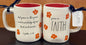 New Rae Dunn white ceramic coffee mug GROW IN FAITH