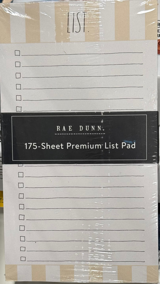 New Rae Dunn 175 page premium sheet LIST notepad