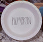 New Rae Dunn white ceramic pie plate PUMPKIN
