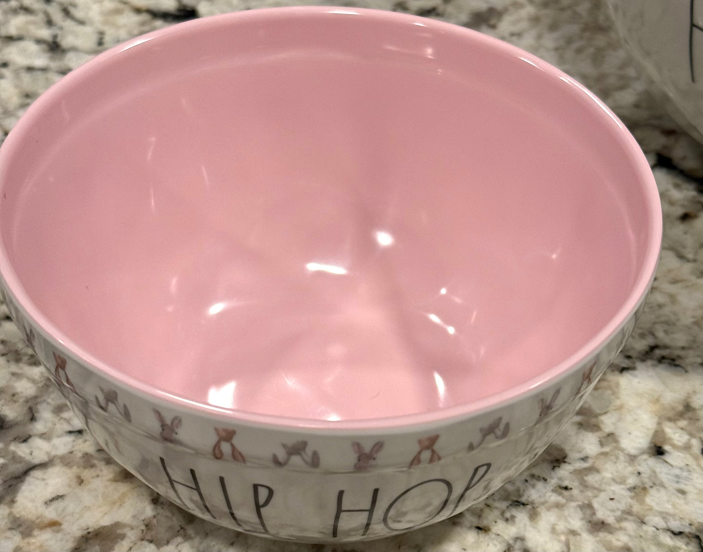 New Rae Dunn 3-piece pink interior melamine Easter decor Bunny trimmed bowl set