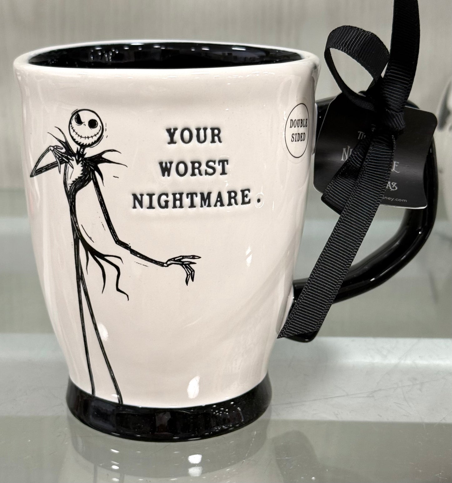 New Rae Dunn x Nightmare Before Christmas ceramic coffee mug YOUR WORST NIGHTMARE