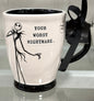 New Rae Dunn x Nightmare Before Christmas ceramic coffee mug YOUR WORST NIGHTMARE