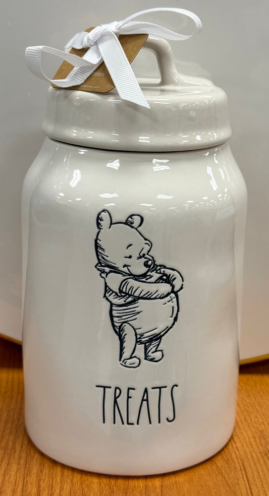 New Rae Dunn x Winnie the Pooh white ceramic 8” canister TREATS
