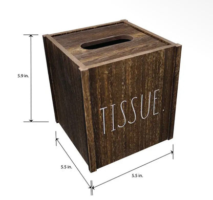 New Rae Dunn Wooden TISSUE Box Cover
