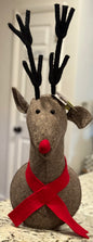 New wall hanging felt deer head Rudolph Christmas decor