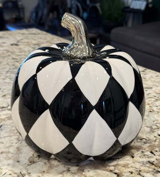 New Christian Lacroix checked ceramic fall pumpkin decor