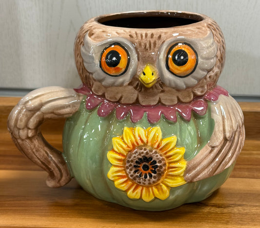 New release Joanna Parker ceramic fall owl coffee mug