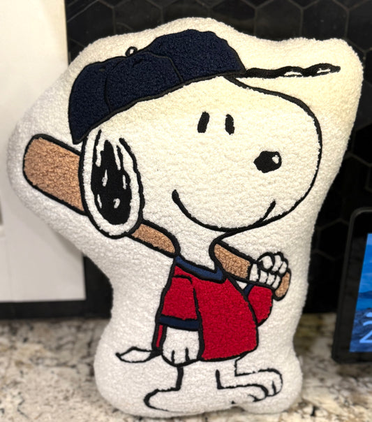 New Peanuts Snoopy baseball themed throw pillow
