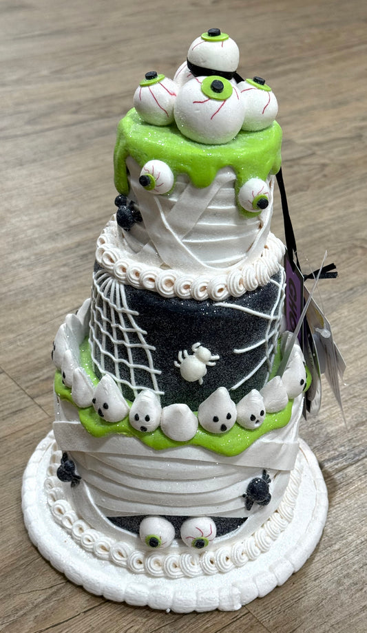 New Ghoulish Halloween green eyeball cake led light decor