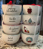 New Rae Dunn x Peanuts Snoopy ceramic 4- piece Christmas bowl set