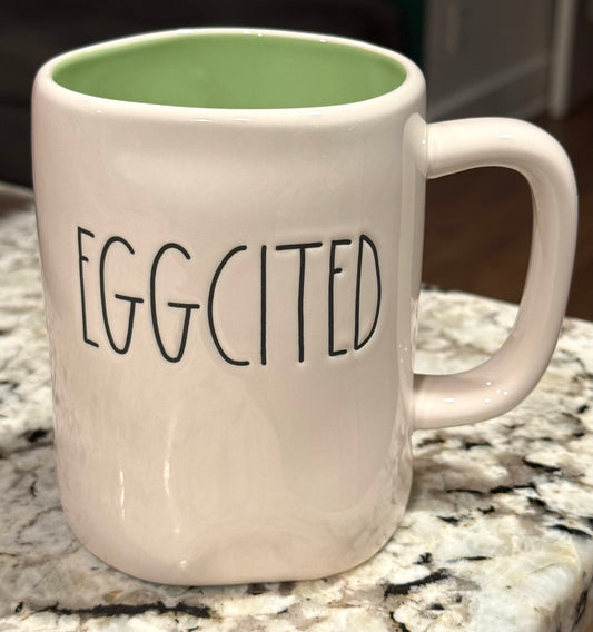 New Rae Dunn white ceramic coffee mug EGGCITED
