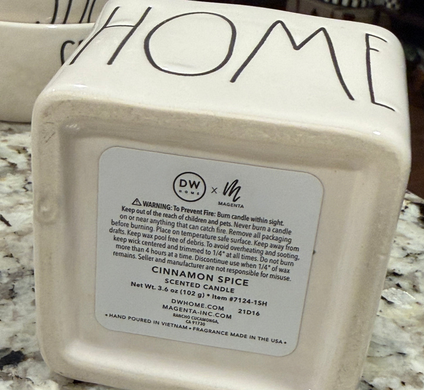 Rae Dunn white ceramic HOME small candle