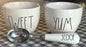 New Rae Dunn white ceramic  3-piece bowl set SWEET/YUM SCOOP
