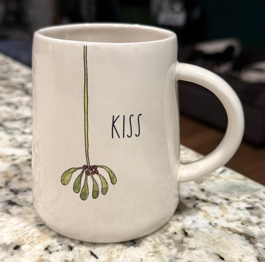 New Rae Dunn retired CHRISTMAS ceramic coffee mug KISS