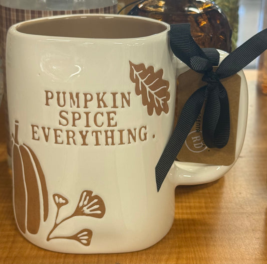 New Rae Dunn fall ceramic coffee mug PUMPKIN SPICE EVERYTHING
