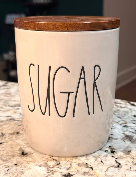 New Rae Dunn white ceramic cellar SUGAR 5.25”