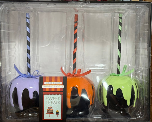 New Sweet Treats full size faux Halloween apple dipped/drip decor pieces