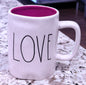 Rae Dunn white ceramic coffee mug LOVE/YOU