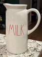 New Rae Dunn white ceramic MILK pitcher