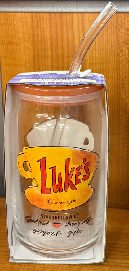 New glass cup & straw Gilmore Girls coffee cup
