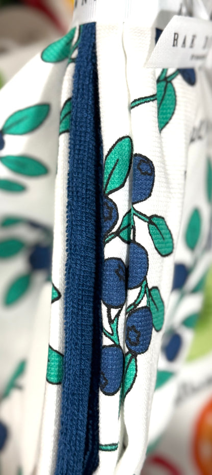 New Rae Dunn 3-piece kitchen dish towel set blueberry 🫐 print FEEL BEERY GOOD
