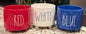 New Rae Dunn Americana ceramic 4” planter set RED WHITE BLUE